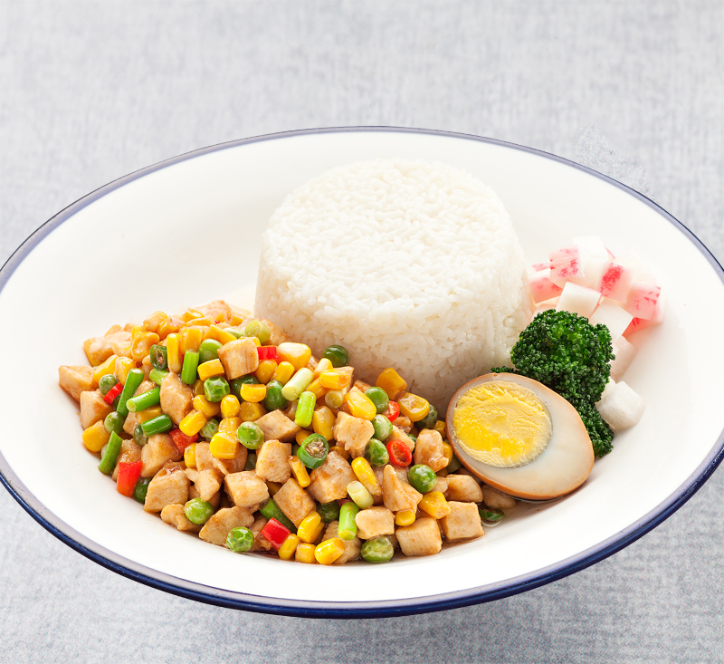 杂粮玉米鸡丁套饭